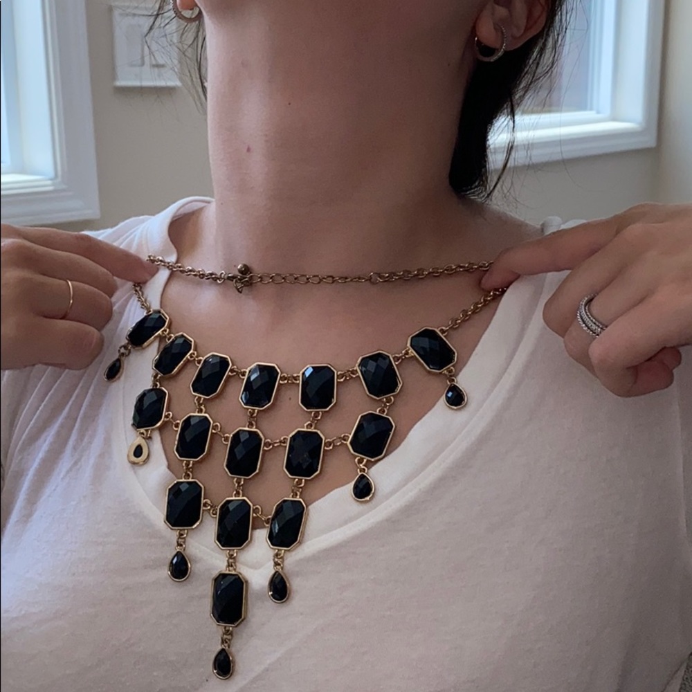 Black and gold statement necklace